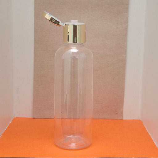 100ml Round Transparent Gold Flip top Cap