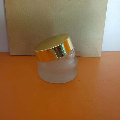 15 g Clear Frosted Glass Jar with Gold Cap