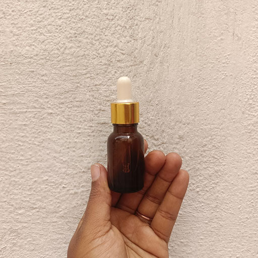 15 ml Amber Glass Dropper Gold With White Teat