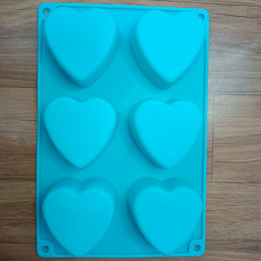 Heart Shaped Soap Mould - 6 cavity