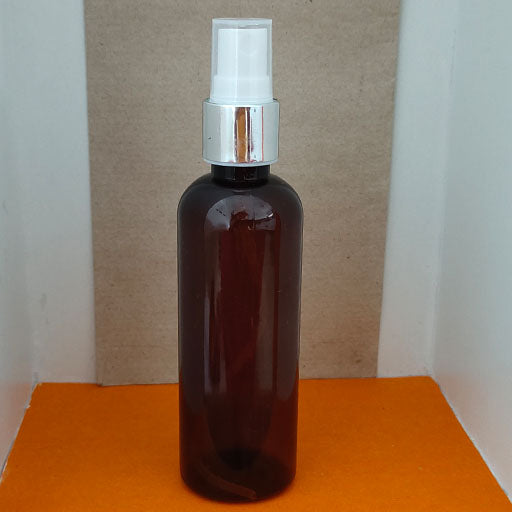 100 ml Amber Round Silver Collar Mist Spray