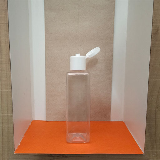 100 ml Square Transparent White Flip Top  cap