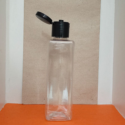 100 ml Square Transparent Black Cap Flip top