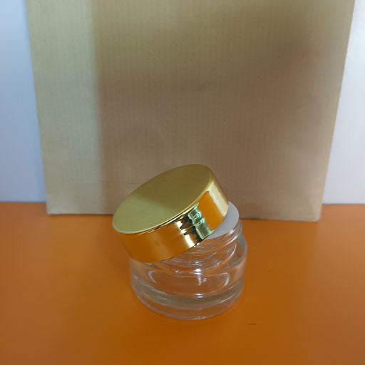 15 g Clear Glass Jar with Gold Cap