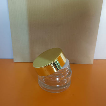 15 g Clear Glass Jar with Gold Cap