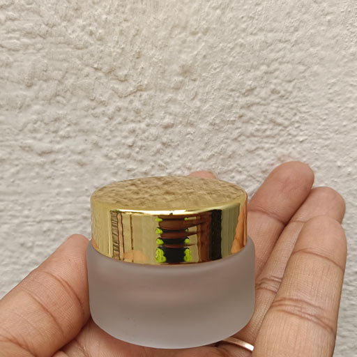 15 g Clear Frosted Glass Jar with Gold Cap