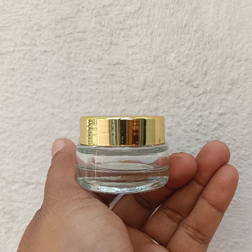 15 g Clear Glass Jar with Gold Cap
