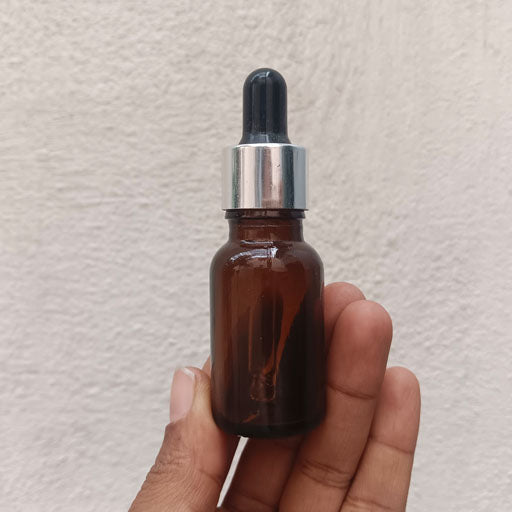 30 ml Amber Glass Dropper Silver With Black Teat