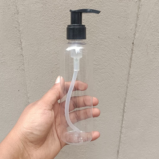 200 ml Round Transparent Black Dispenser Pump
