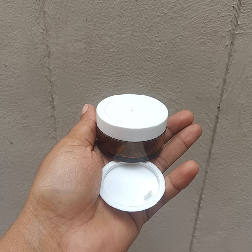 25g Amber San Jar White Cap