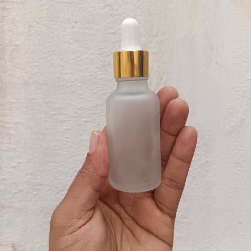 30 ml Clear Frosted Glass Dropper Gold With White Teat