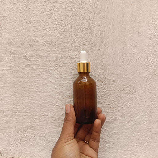 50 ml Amber Glass Dropper Gold With White Teat