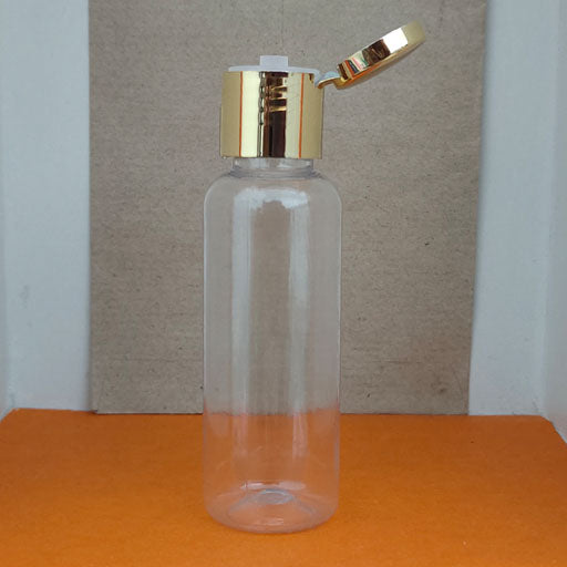 50 ml Transparent Round Gold Flip Top Cap