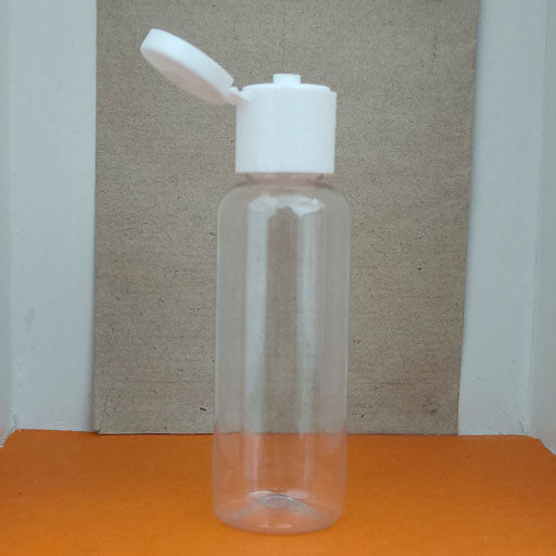 50 ml Transparent Round White Flip Top Cap