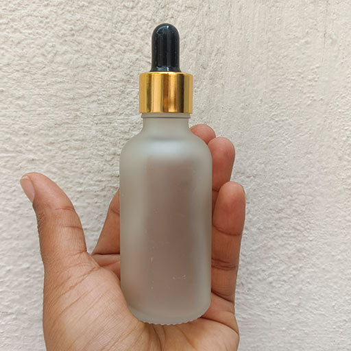 50 ml Clear Frosted Glass Dropper Gold With Black Teat