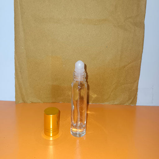 8 ml Transparent Glass Roll On/ Gold cap